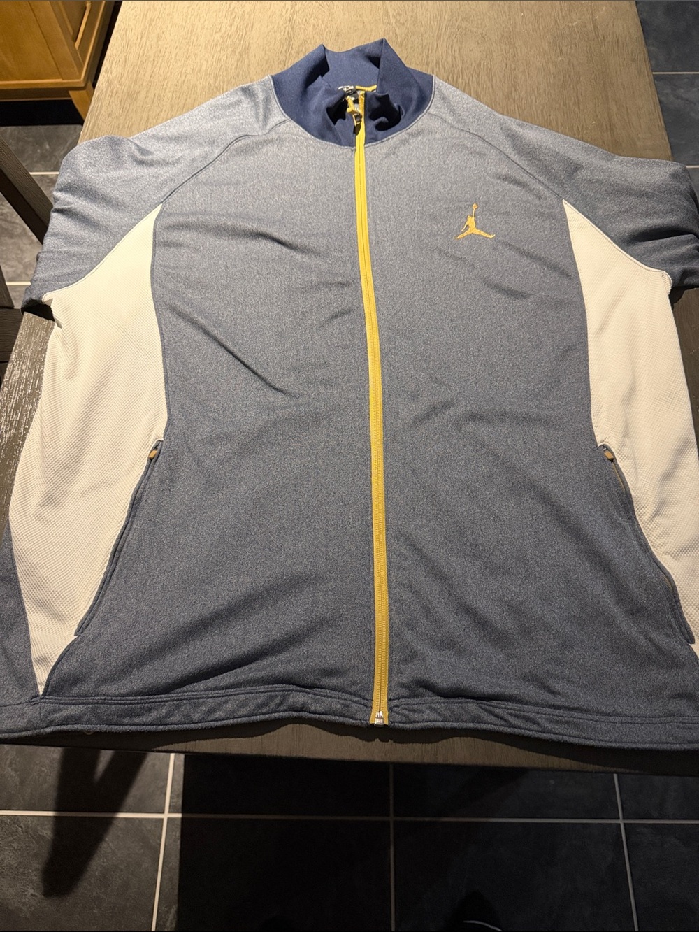 Jordan Men’s Heathered Blue Full-Zip Jacket with Yellow Accents